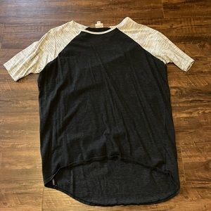 LuLaRoe Irma Size S Black & White two tone micro stripe